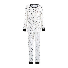 Women's Pine Tree Print Pajama Set - front view