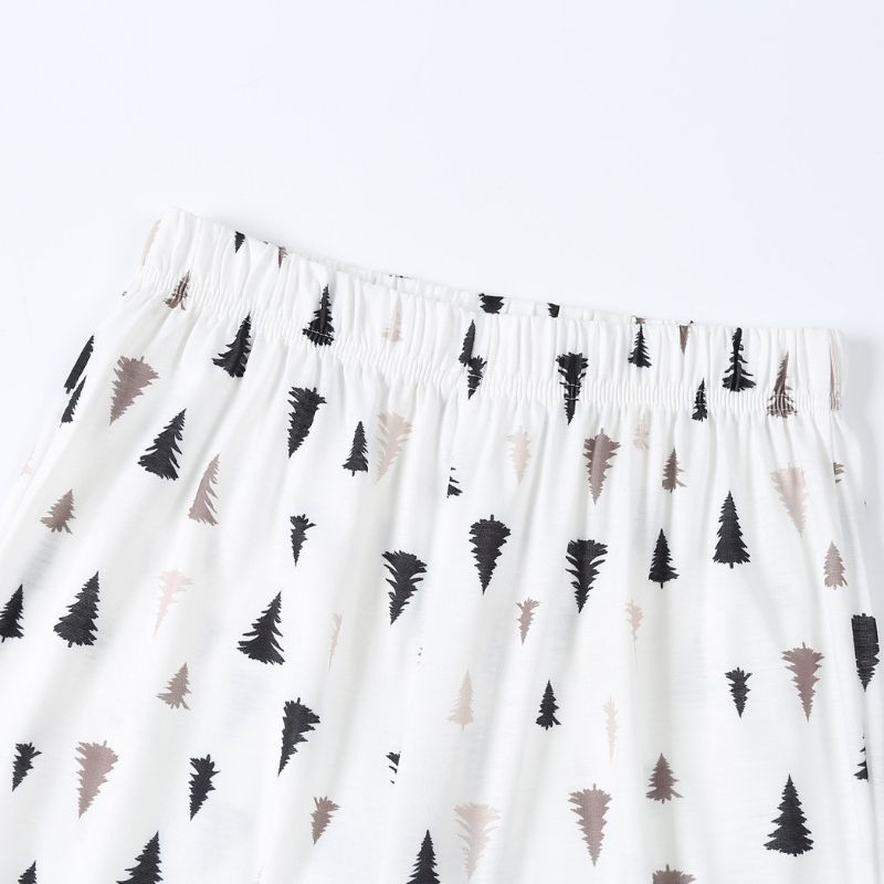Women's Pine Tree Print Pajama Set - back view