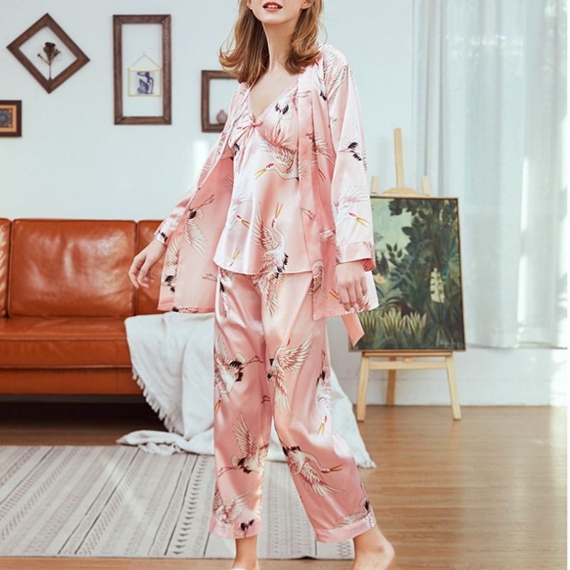 Pink Flamingo 3-Piece Pajama Set - back view
