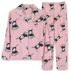 Pink Rabbit Pajama Set - front view