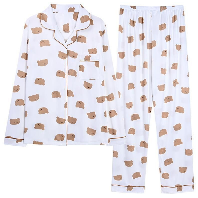 Polar Bear Print Pajama Set - front view