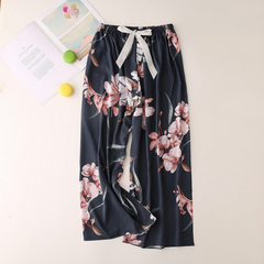 Blue Spring Floral Pajama Set - front view