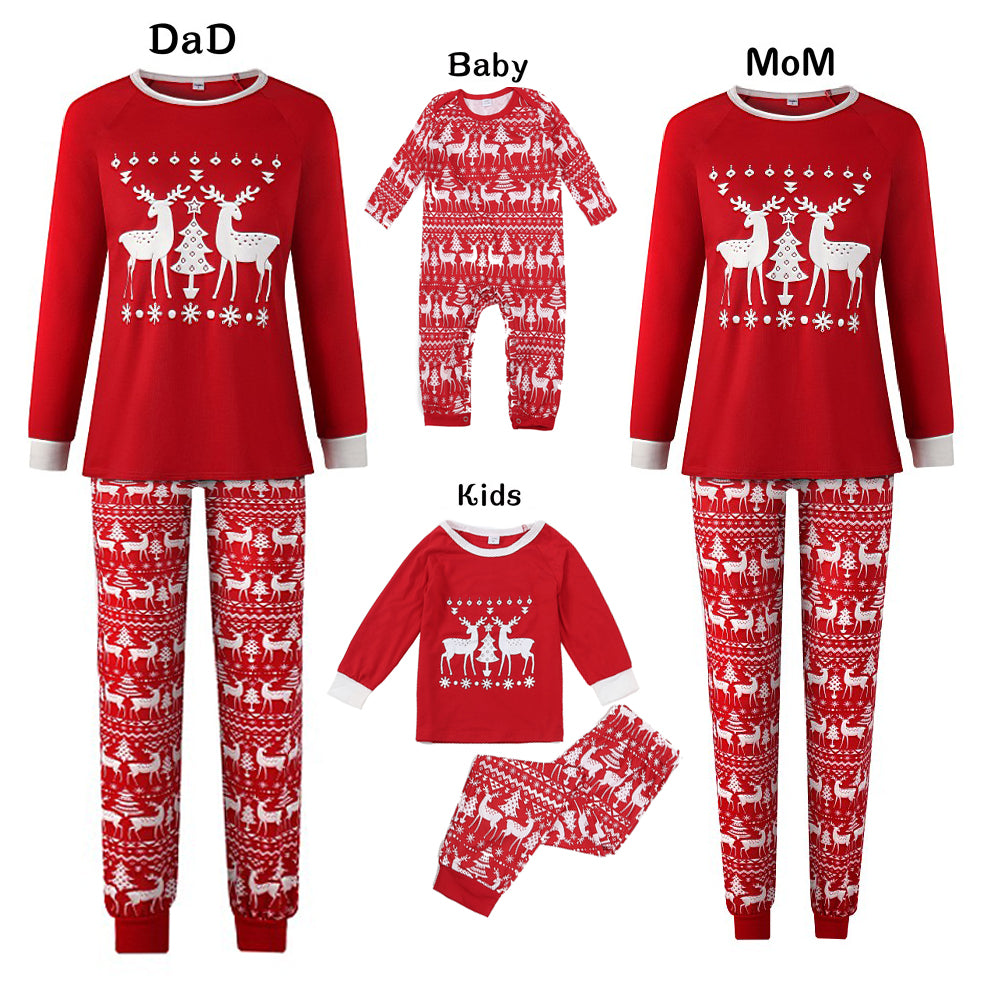 Red Christmas Matching Family Pajama Set - model wearing