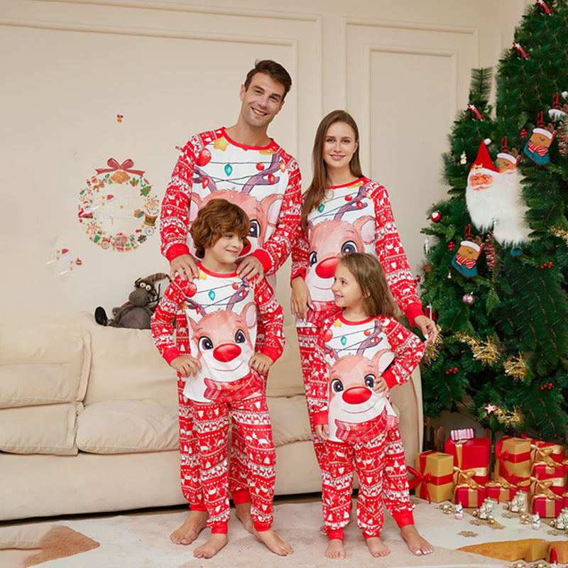 Reindeer Christmas Family Pajamas - model wearing