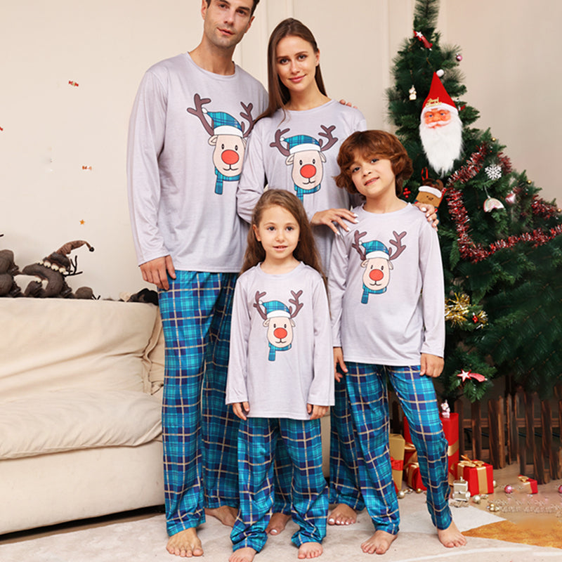 Reindeer Holiday Family Pajamas - model wearing