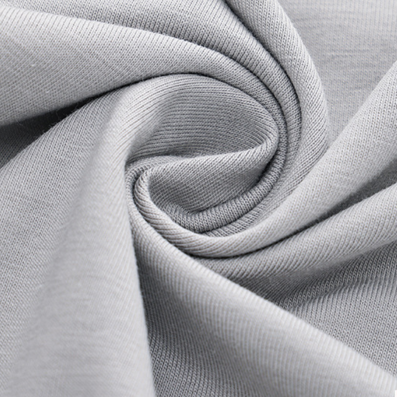 Men's Light Gray Short Sleeve Pajama Set - fabric detail