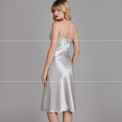 Silk Spaghetti Nightdress - model wearing