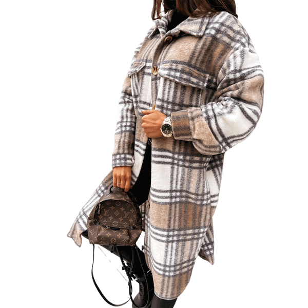 Single Breasted Trench Coat - front view