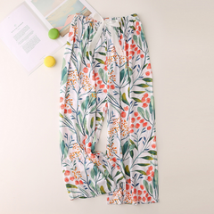 Women's White Floral Pajama Set - front view