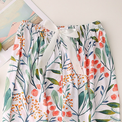 Women's White Floral Pajama Set - back view