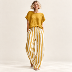 Sorrento Stripe Wide-Leg Lounge Set - front view