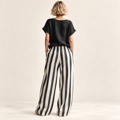 Sorrento Stripe Wide-Leg Lounge Set - lifestyle shot