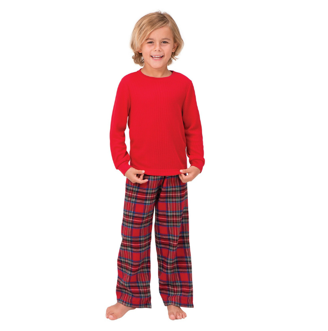Boys' Stewart Plaid Pajamas - front view