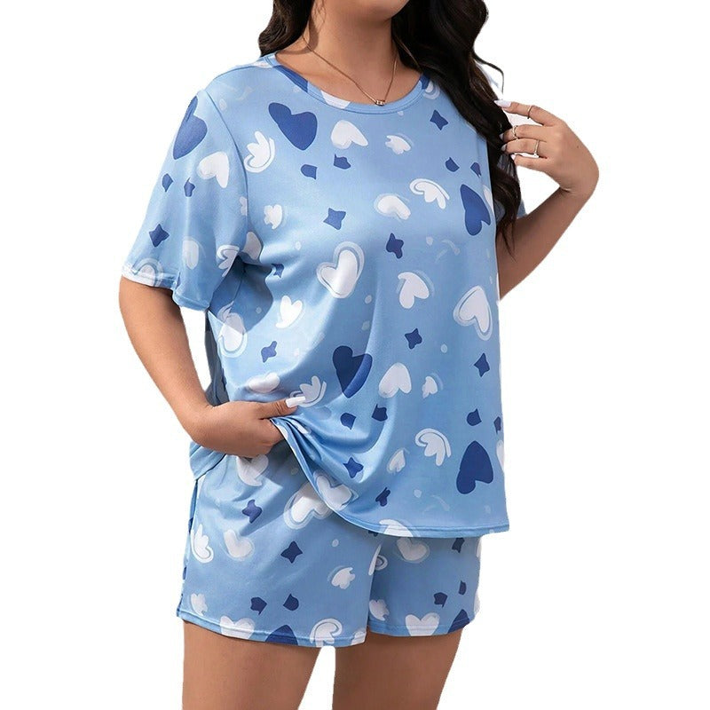 Plus Size Sweat-Absorbent T-Shirt and Shorts Set - side view