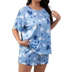 Plus Size Sweat-Absorbent T-Shirt and Shorts Set - side view