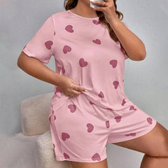 Plus Size Sweat-Absorbent T-Shirt and Shorts Set - lifestyle shot