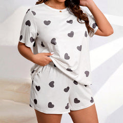 Plus Size Sweat-Absorbent T-Shirt and Shorts Set - waistband detail