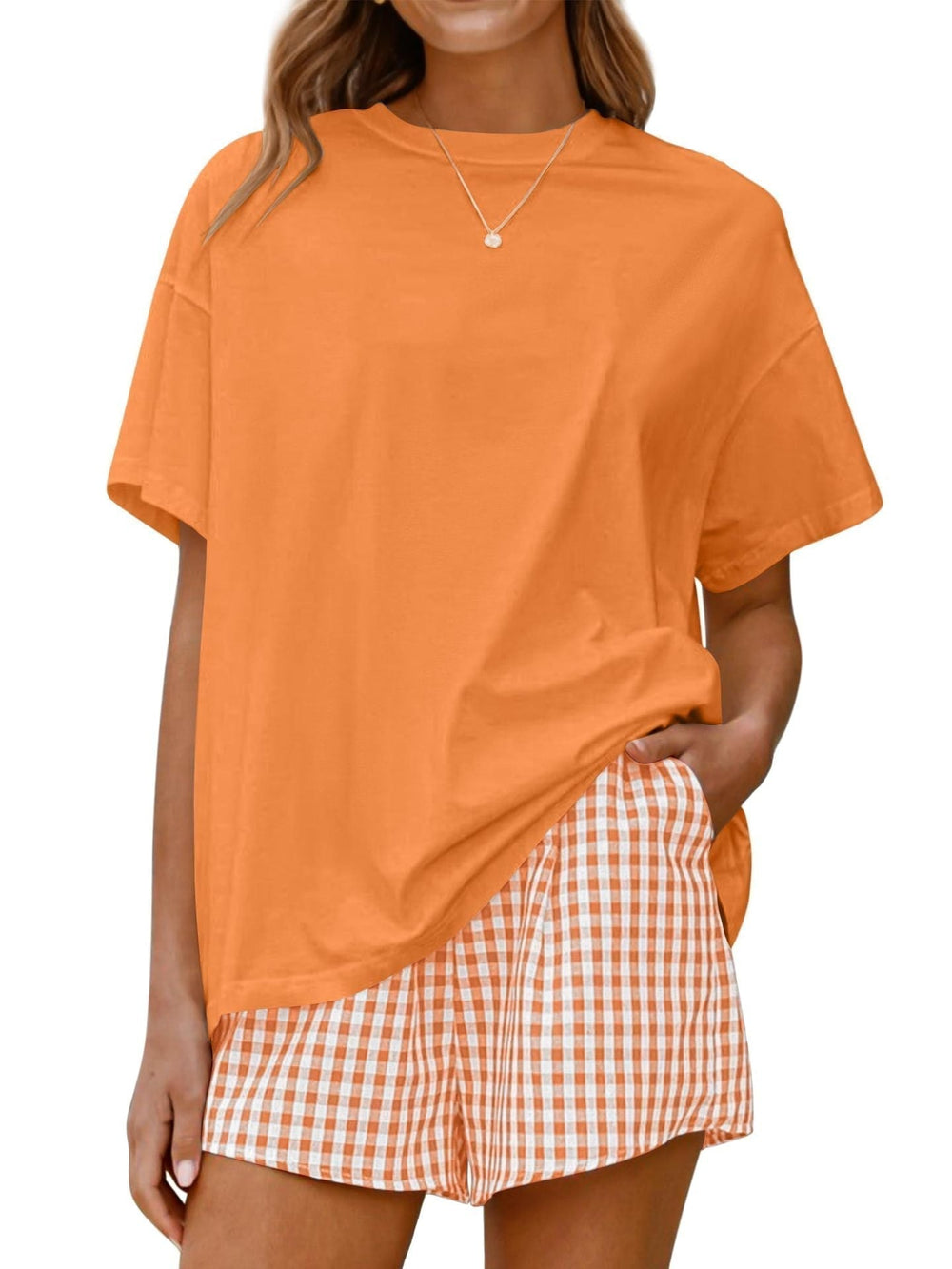 Women's Summer Pure Cotton Shorts Pajama Set - front view