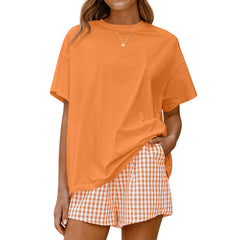 Women's Summer Pure Cotton Shorts Pajama Set - fabric detail