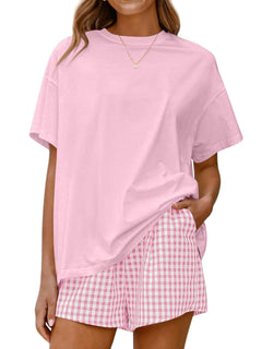 Women's Summer Pure Cotton Shorts Pajama Set - fabric detail