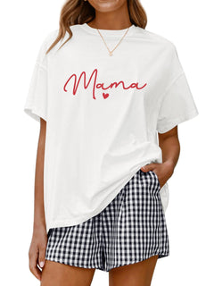 Women's Summer Pure Cotton Shorts Pajama Set - model wearing