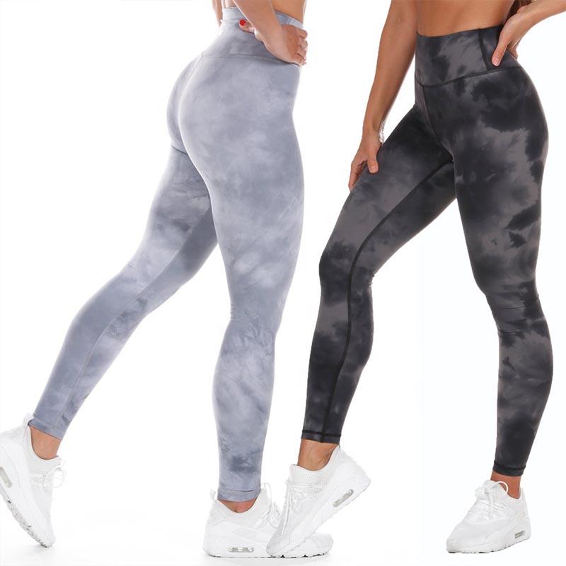 Women's Tie-Dye High-Waist Workout Leggings - front view