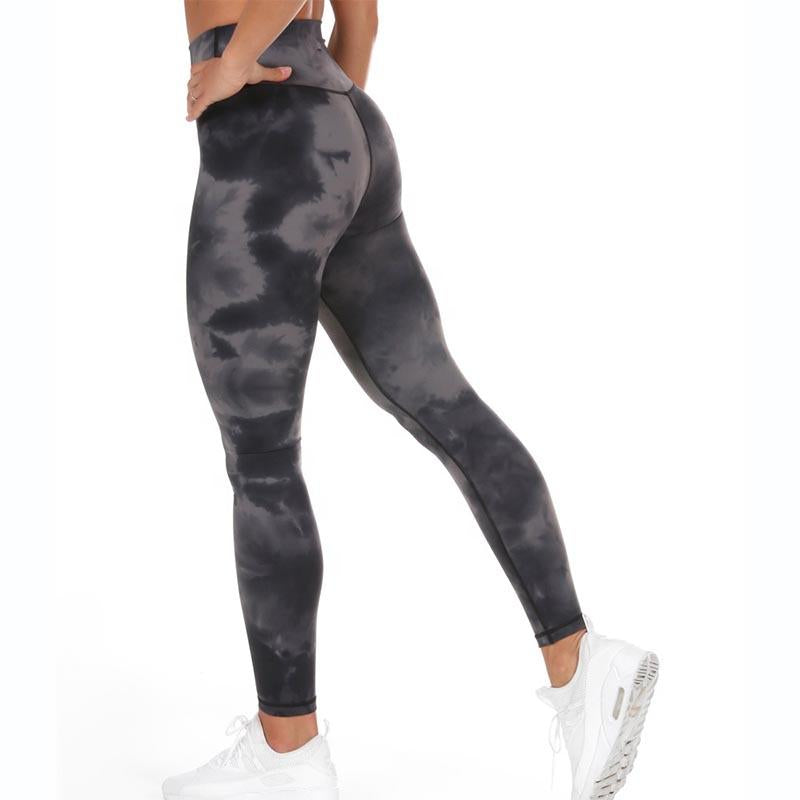 Women's Tie-Dye High-Waist Workout Leggings - back view