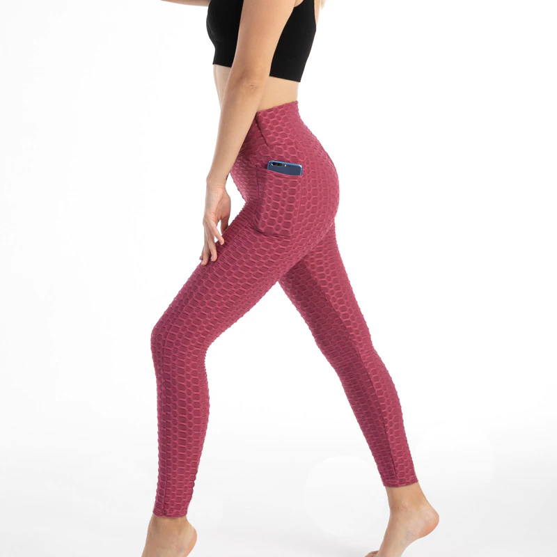 Women's Honeycomb Leggings with Side Pocket - back view
