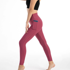 Women's Honeycomb Leggings with Side Pocket - back view