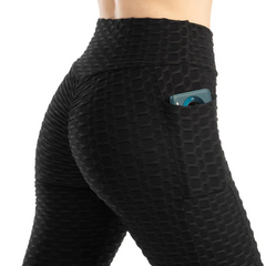 Women's Honeycomb Leggings with Side Pocket - front view
