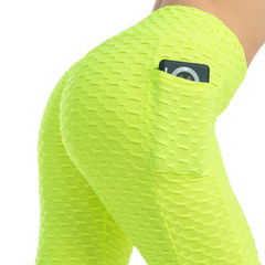 Women's Honeycomb Leggings with Side Pocket - back view