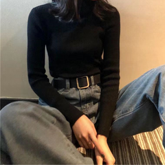 Women's Turtleneck Knitted Sweater - back view