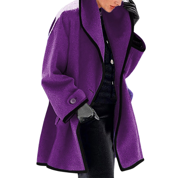 Women's Warm Woolen Oversized Coat - back view
