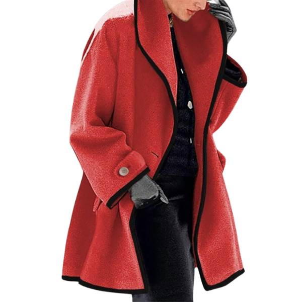 Women's Warm Woolen Oversized Coat - side view