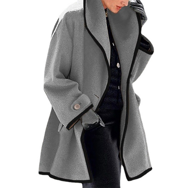 Women's Warm Woolen Oversized Coat - detail view