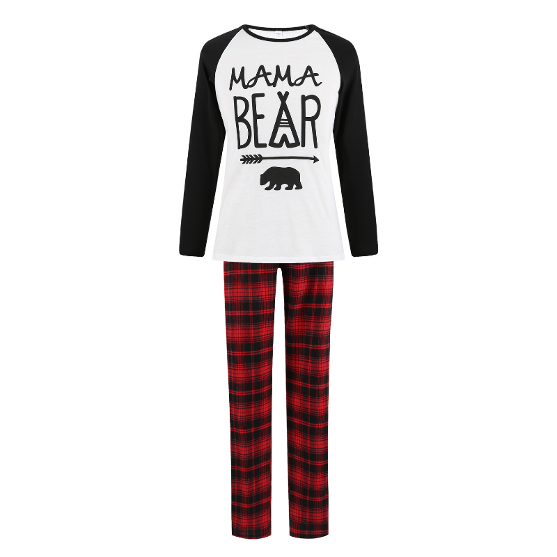 White Bear Family Matching Christmas Pajamas - fabric detail