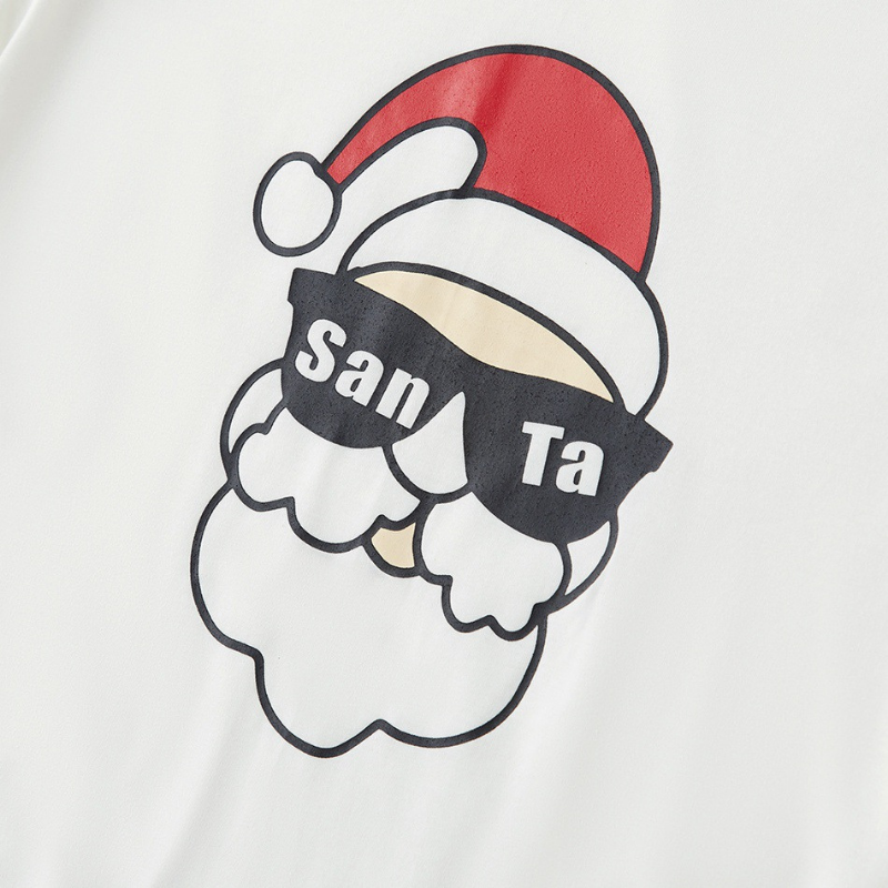 White Santa Family Matching Christmas Pajamas - back view