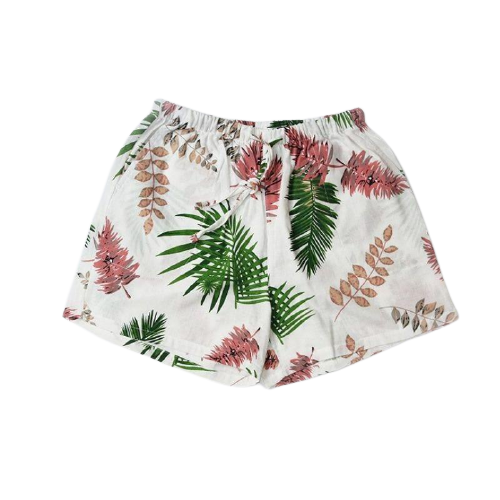 Women's Colorful Printed Cotton Shorts - fabric detail