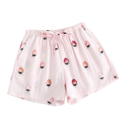 Women's Colorful Printed Cotton Shorts - detail view