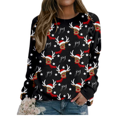 Women's Reindeer Christmas Ugly Sweater - front view