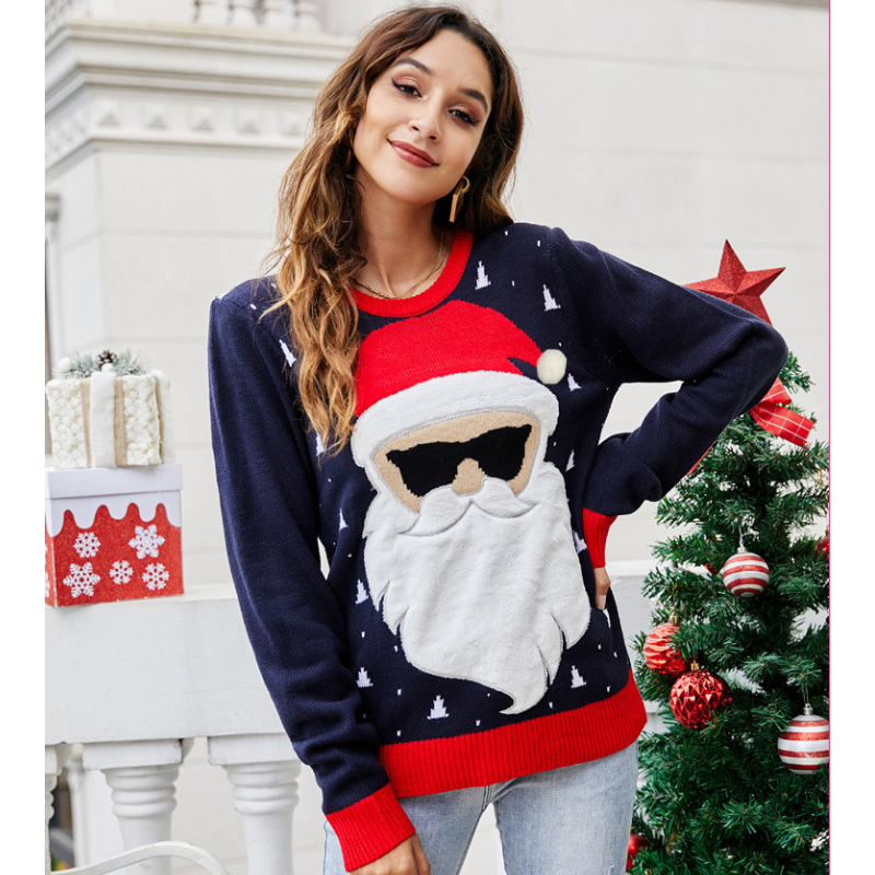 Women's Santa Christmas Ugly Sweater - front view
