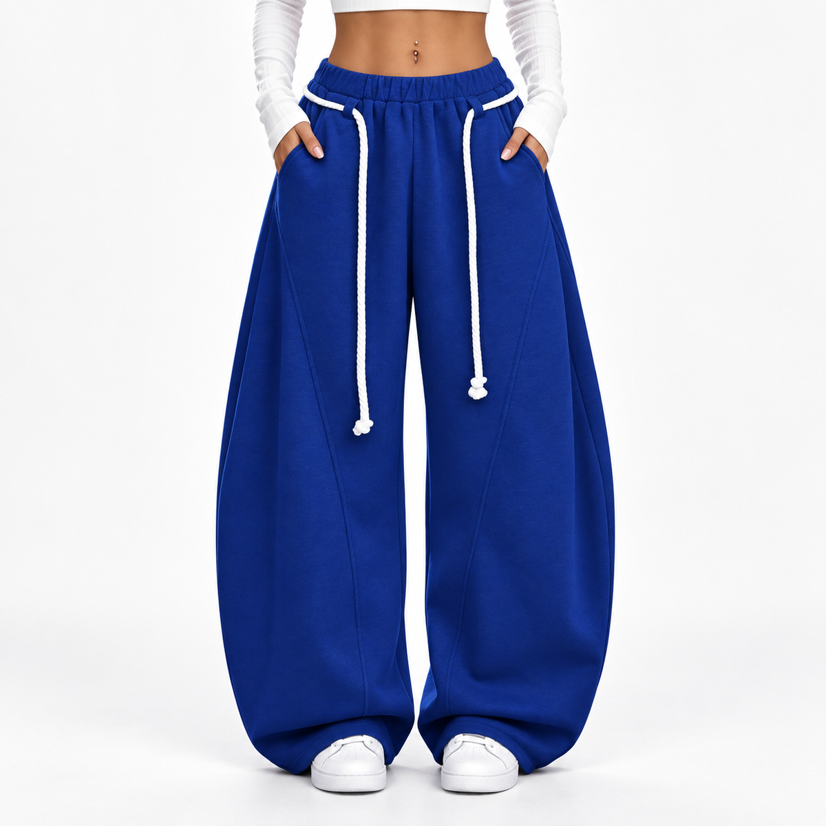 Women's Oversized Barrel-Leg Sweatpants - lifestyle shot