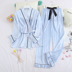 Women's Silk Nightgown & Trouser Set - model wearing