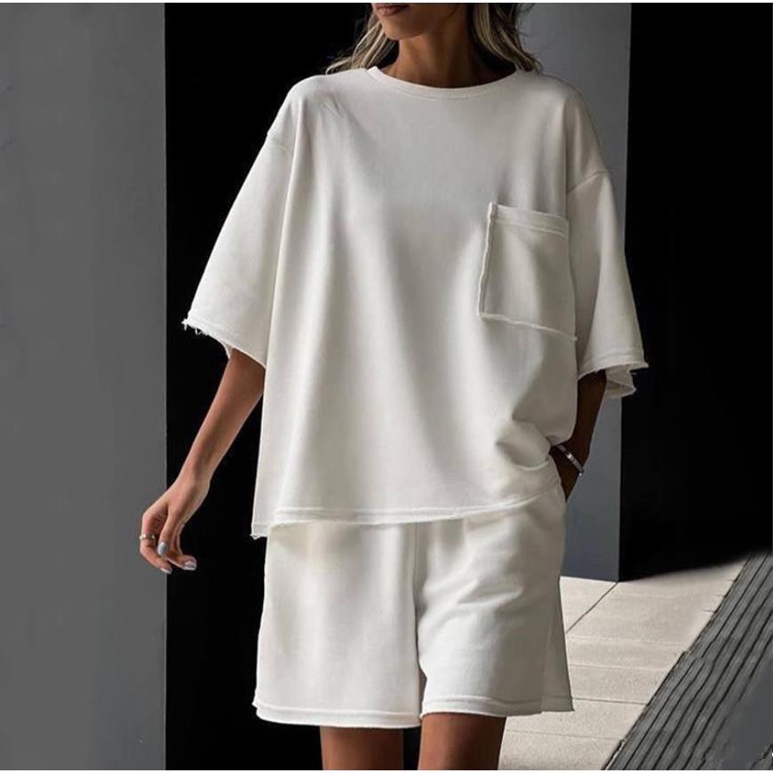 Women's Tee Top & Shorts Lounge Set - front view