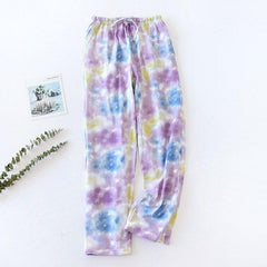Women's Tie-Dye Sleep Pajamas Set - fabric detail