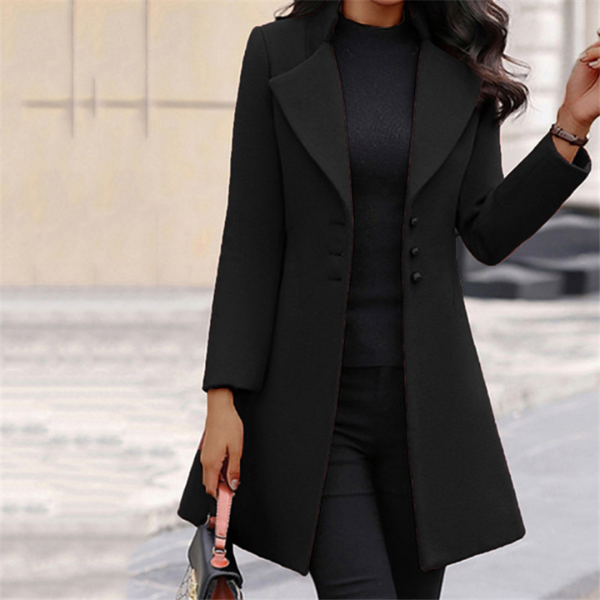 Women's Woolen Winter Coat - front view