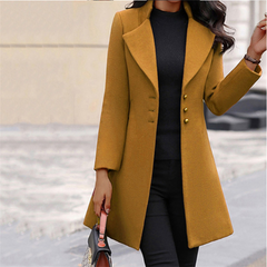 Women's Woolen Winter Coat - fabric detail