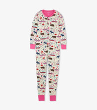 Load image into Gallery viewer, Round Neck with Button Printed Christmas Matching Family pyjamas Set
