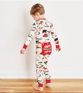 Round Neck with Button Printed Christmas Matching Family pyjamas Set