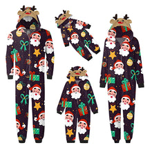 Load image into Gallery viewer, Santa and Gifts Jumpsuit with hoodie Matching family Christmas pyjama Set
